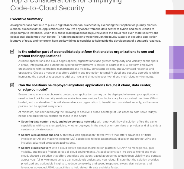  Top 3 Considerations for Simplifying Code-to-Cloud Security