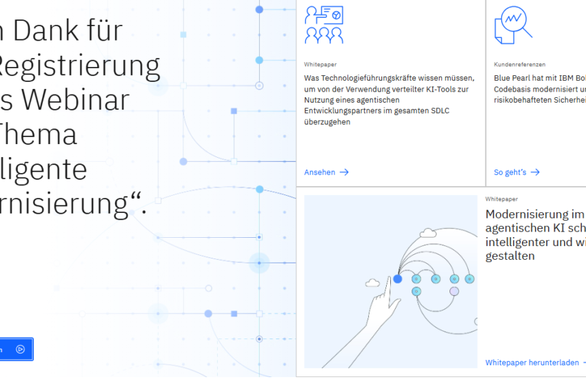  Vielen Dank fr Ihre Registrierung fr das Webinar zum Thema Intelligente Modernisierung.