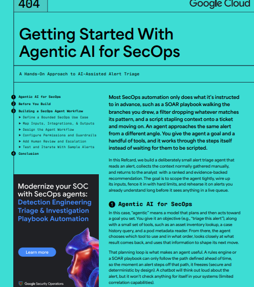  Getting Started with Agentic AI for SecOps