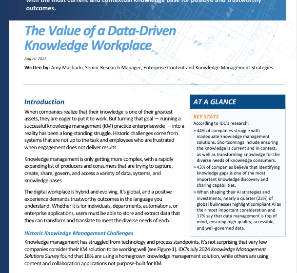  The Value of a Data-Driven Knowledge Workplace
