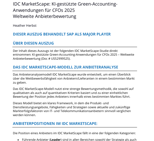  IDC MarketScape: Worldwide AI-Enabled Green Accounting Applications for CFOs 2025 Vendor Assessment_CH